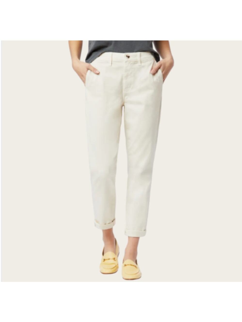 Sam Edelman The Morrison Trouser | Size 8/29 | Cream Slim Cropped Coastal Pants